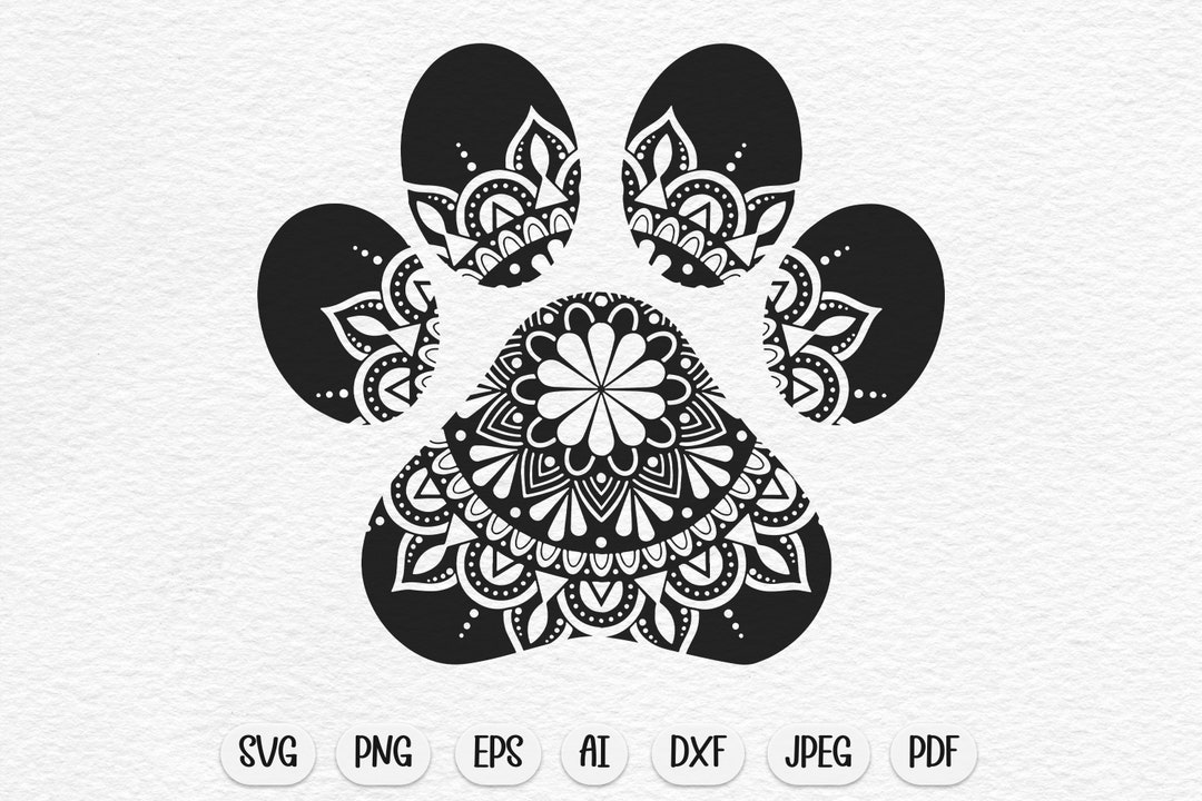 Mandala Paw Print Svg, Paw Print Svg, Paw Svg, Dog Mom Svg, Dog Svg, Dog Lover Svg, Cricut Svg ...