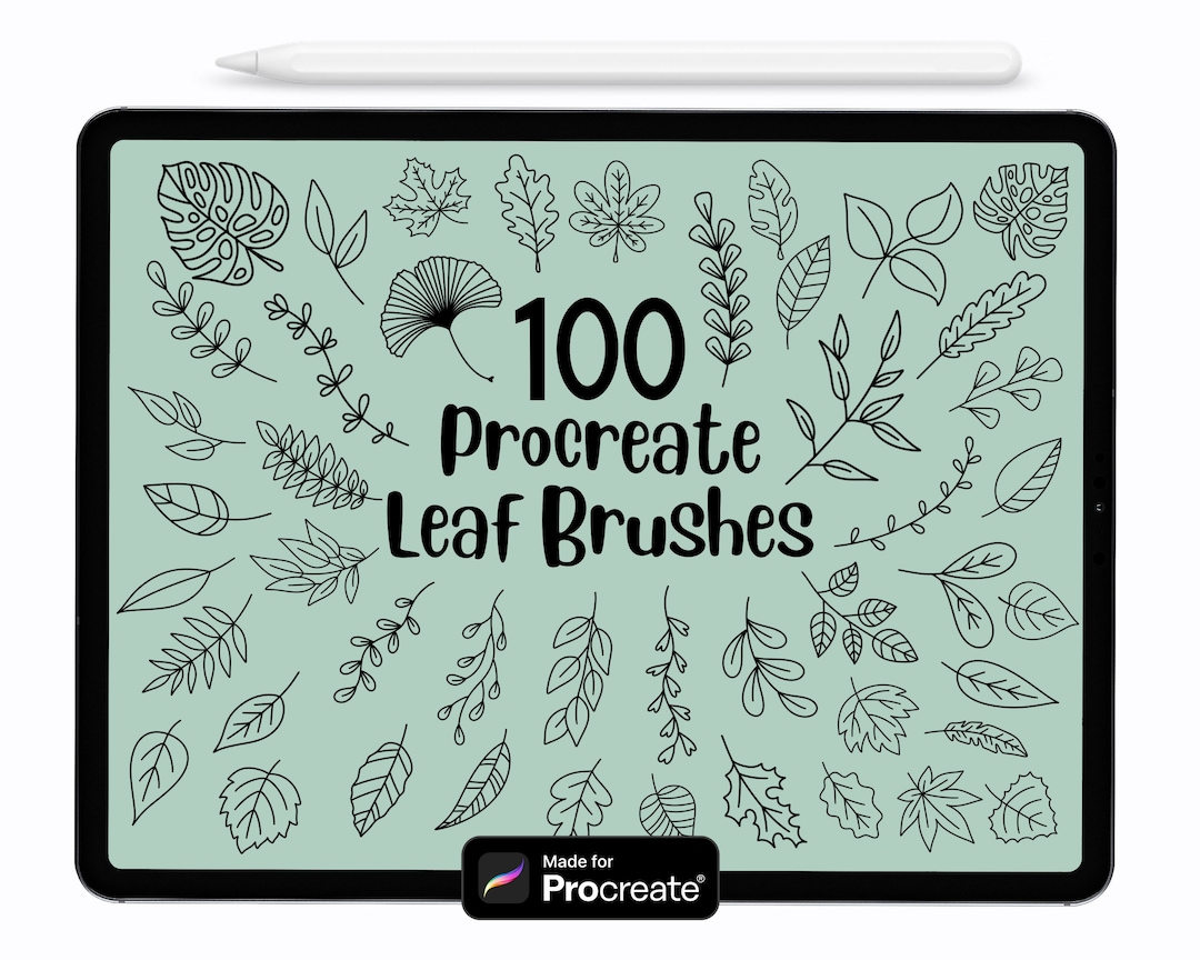 100 Leaf Procreate Brushes: Botanical Stamp Brush Set (digital Download ...