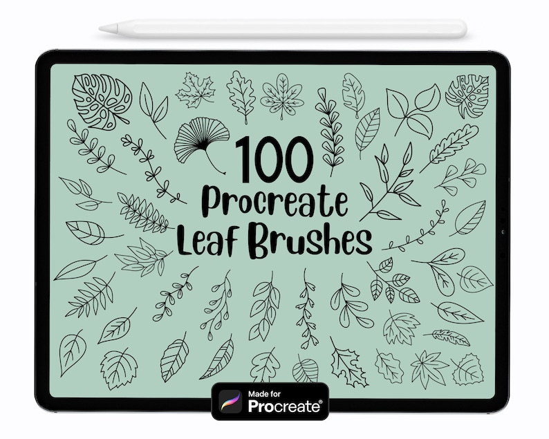 100 Leaf Procreate Brushes: Botanical Stamp Brush Set (digital Download ...