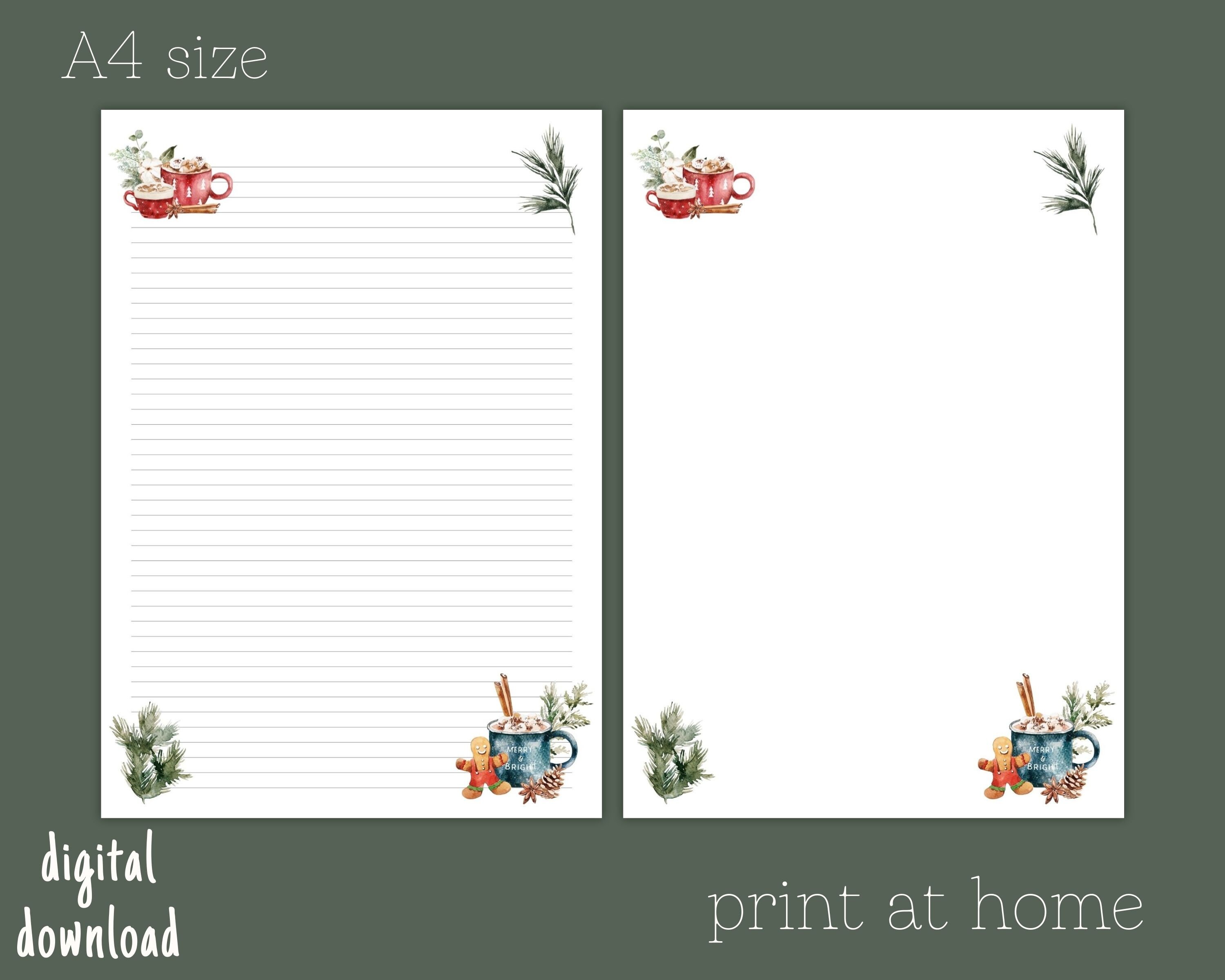Printable Letter Paper Christmas Letter Christmas | Etsy