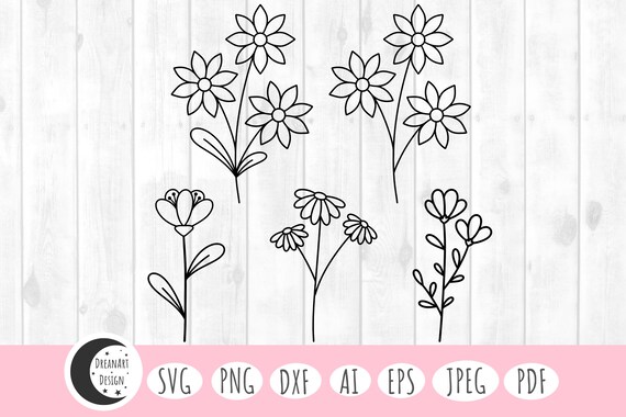 Papercraft Craft Supplies & Tools Embellishments wildflower svg flower ...