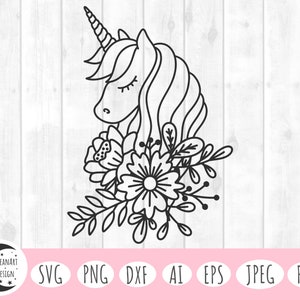 Floral unicorn svg, unicorn svg, unicorn png, unicorn, unicorn clipart, unicorn face svg, magical svg, unicorn head svg