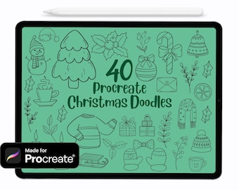 40 pinceles navideños para Procreate (descarga digital)