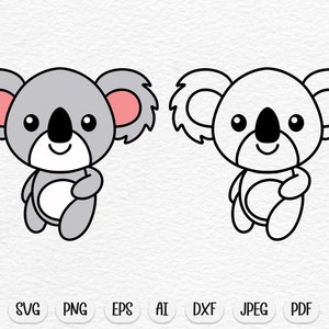 Koala svg, koala clipart, koala png, cute koala svg, koala bear svg, koala, animal svg, cute animal svg, kawaii svg, cute svg, cricut svg