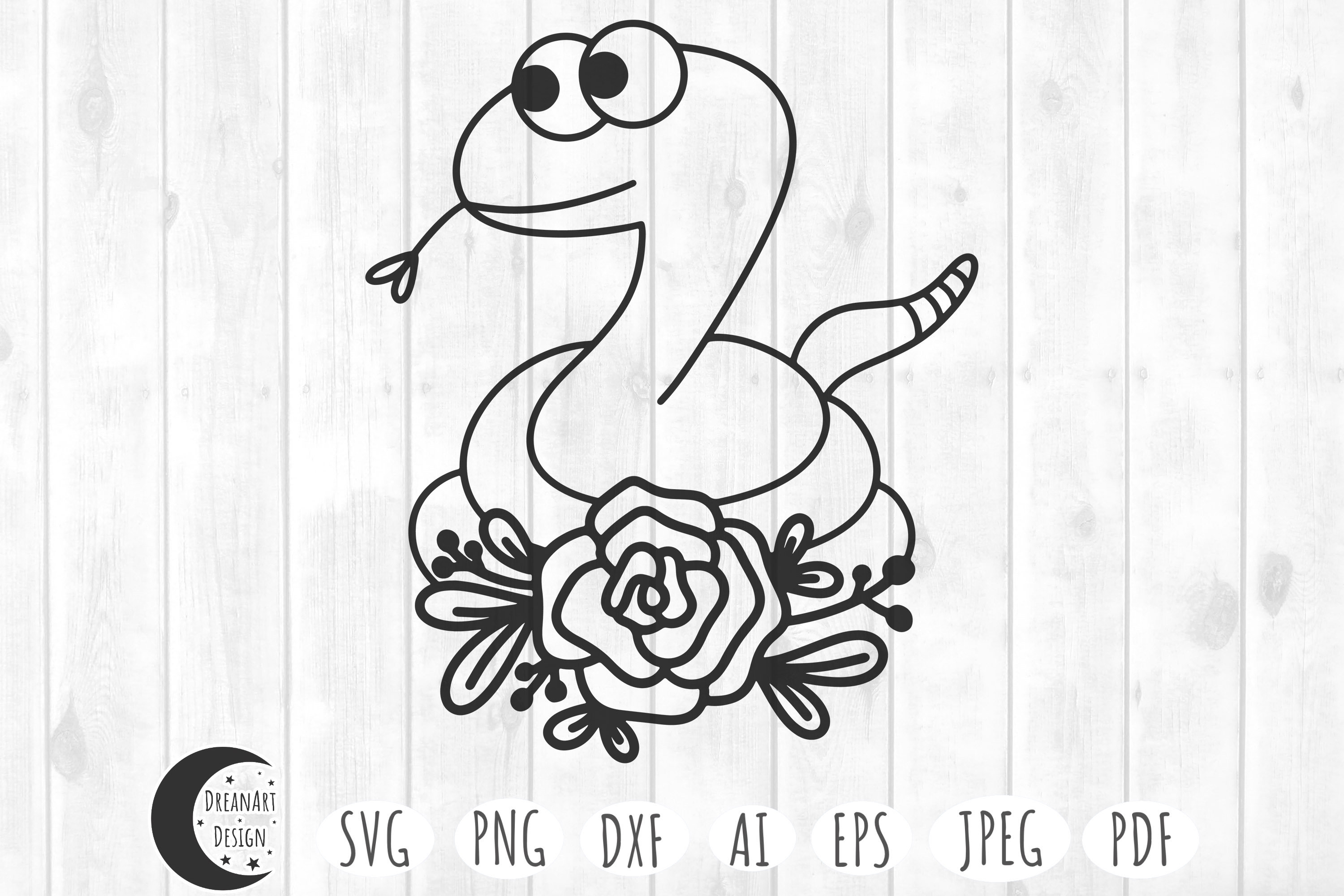 Floral snake svg, snake svg, cobra snake svg, animal svg, cute animal svg, animal svg files, baby animal svg, snake clipart, cartoon svg