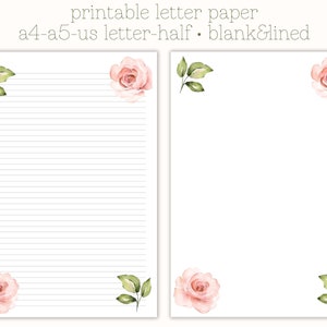 Printable letter paper, wedding planner, wedding guest book alternative, wedding program template, writing paper, letter paper