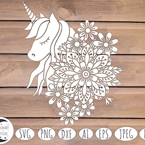 Floral unicorn svg, unicorn svg, unicorn png, unicorn, unicorn clipart, unicorn face svg, magical svg, unicorn head svg, mandala svg