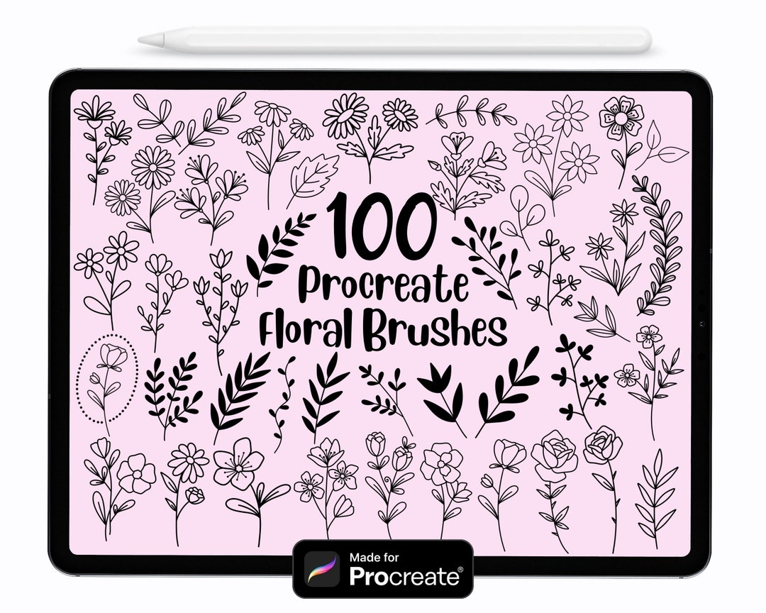 100 Procreate Flower Brushes, Procreate Brushes, Procreate Stamps ...