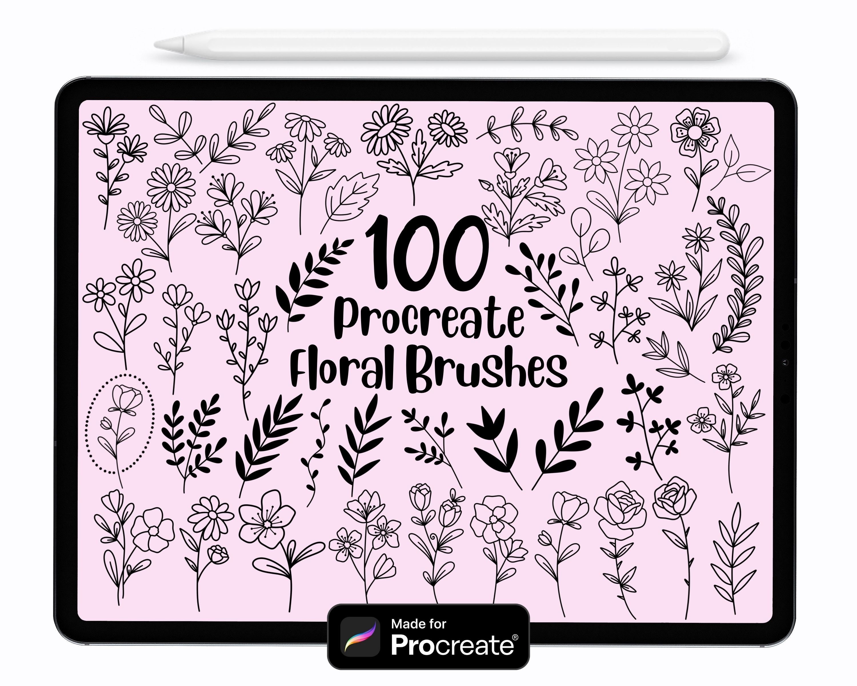 100 Floral Stamp Brushes for Procreate (brushset File) - Etsy