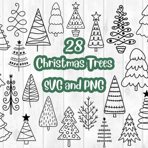 Paquete SVG de árbol de Navidad: 28 diseños (descarga digital)
