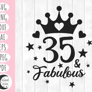 35th birthday svg, 35th birthday, birthday svg, birthday girl svg, cake topper svg, happy birthday svg, birthday decorations