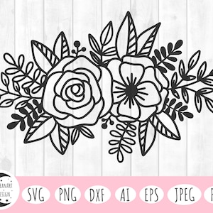 Floral svg, flor svg, flor silvestre svg, primavera svg, corona floral svg, svg floral, diseño floral svg, flores svg archivos, línea flor svg