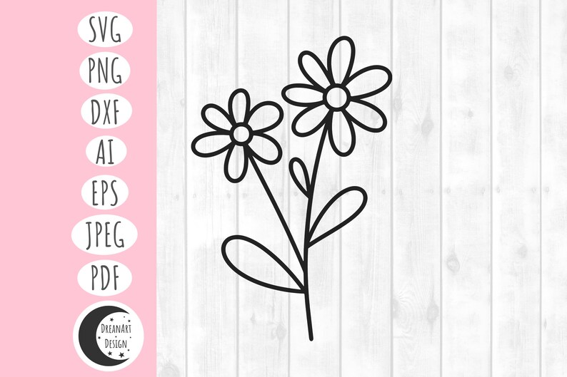 Flower Svg Floral Svg Flower Bouquet Svg Line Flower Svg | Etsy