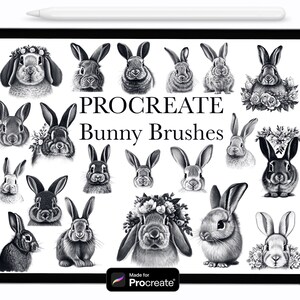 Procreate easter bunny brushes, procreate brushes, procreate stamps, procreate brush, procreate, procreate stamp, brushes procreate