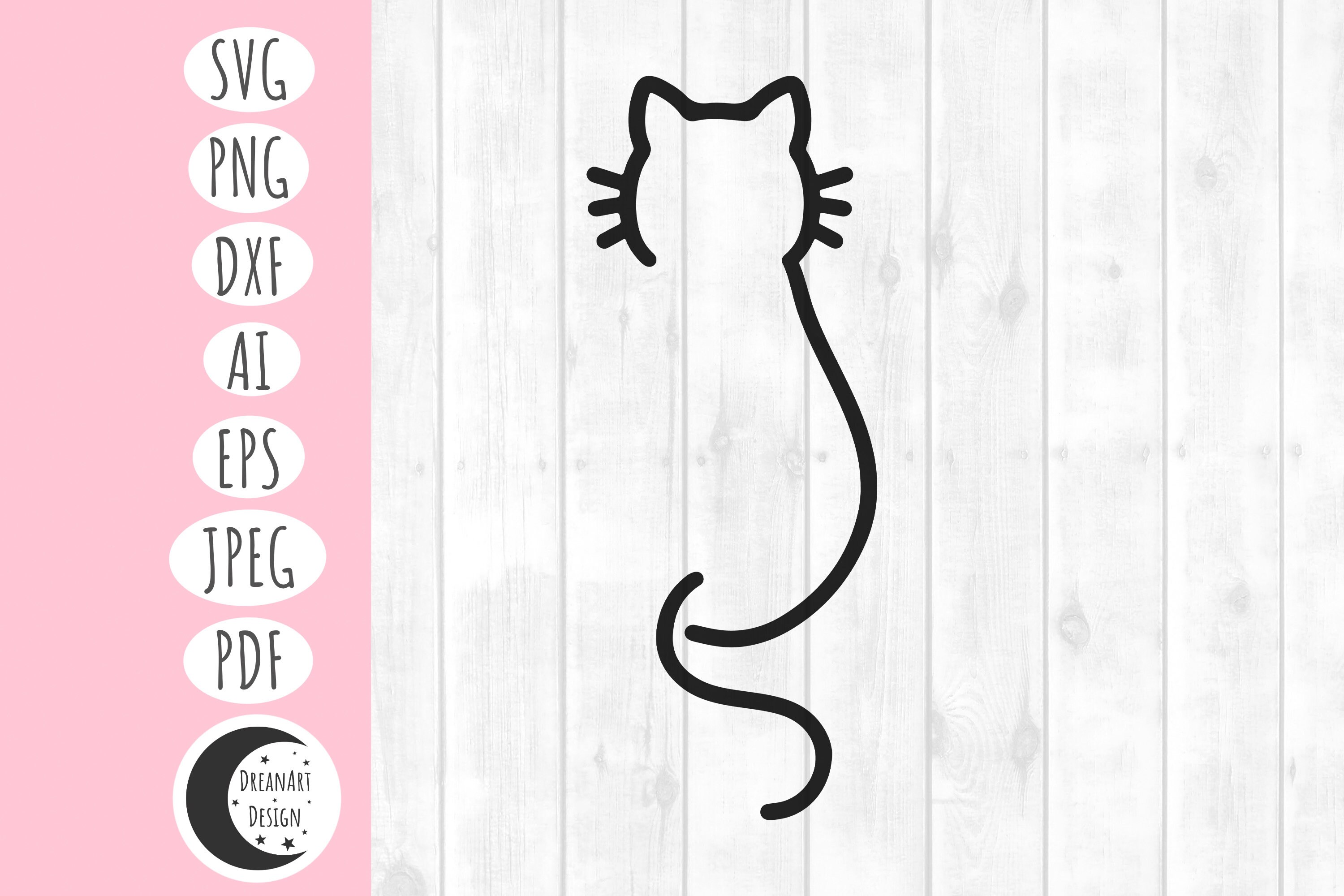 Cat Outline Svg, Cat Svg, Cute Cat Svg, Kitty Svg, Boho Svg, Black Cat ...