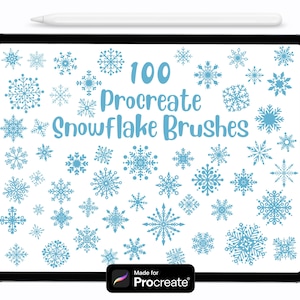 100 Snowflake Procreate Stamp Brushes (Digital Download)