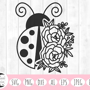 Coccinella floreale svg, coccinella svg, coccinella, coccinella png, segno coccinella, primavera svg, easter svg, floreale svg, fiori selvatici svg, coccinella clipart