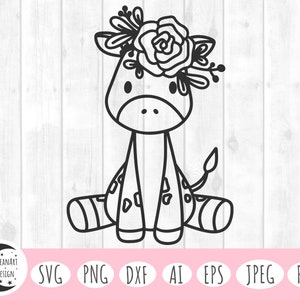 Floral giraffe svg, giraffe svg, giraffe svg file, giraffe, baby giraffe svg, giraffe laser svg, giraffe clipart, cute animal svg