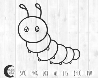 Raupe SVG, Wurm svg, Raupenwurm, Raupe, Schmetterling svg, Insekten svg, süße Raupe, Frühlingssvg, Tiersvg