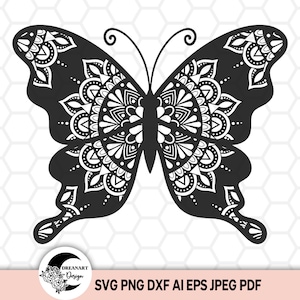 Schmetterlings-Svg, Mandala-Schmetterlings-Svg, Mandala-Svg, populäres svg, Boho-Svg, liegender Schmetterlings-Svg, Blumenschmetterlings-Svg, Schmetterlingsflügelssvg