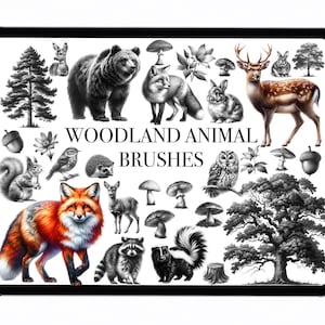 Pincéis de carimbo de procriação de animais da floresta, pincéis de procriação, selos de procriação, pincéis de procriação de animais, selos de floresta de procriação