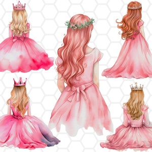 Rosa Prinzessin Png-Dateien für die Sublimation, Prinzessin Clipart, Prinzessin Sublimation, Prinzessin Png, Mädchen Clipart, Mädchen Sublimation