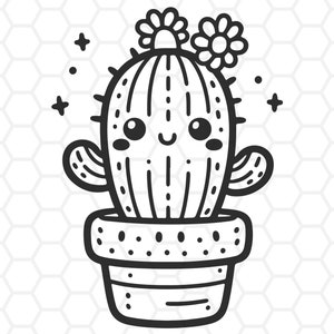 Cactus SVG, schattige cactus SVG, cactus clipart, plant SVG, SVG cut-bestand voor de Cricut of silhouet | Cactussen SVG