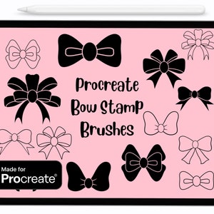 Bow Stamp Brushes for Procreate: Hand-Drawn Brush Set (Digital Download)