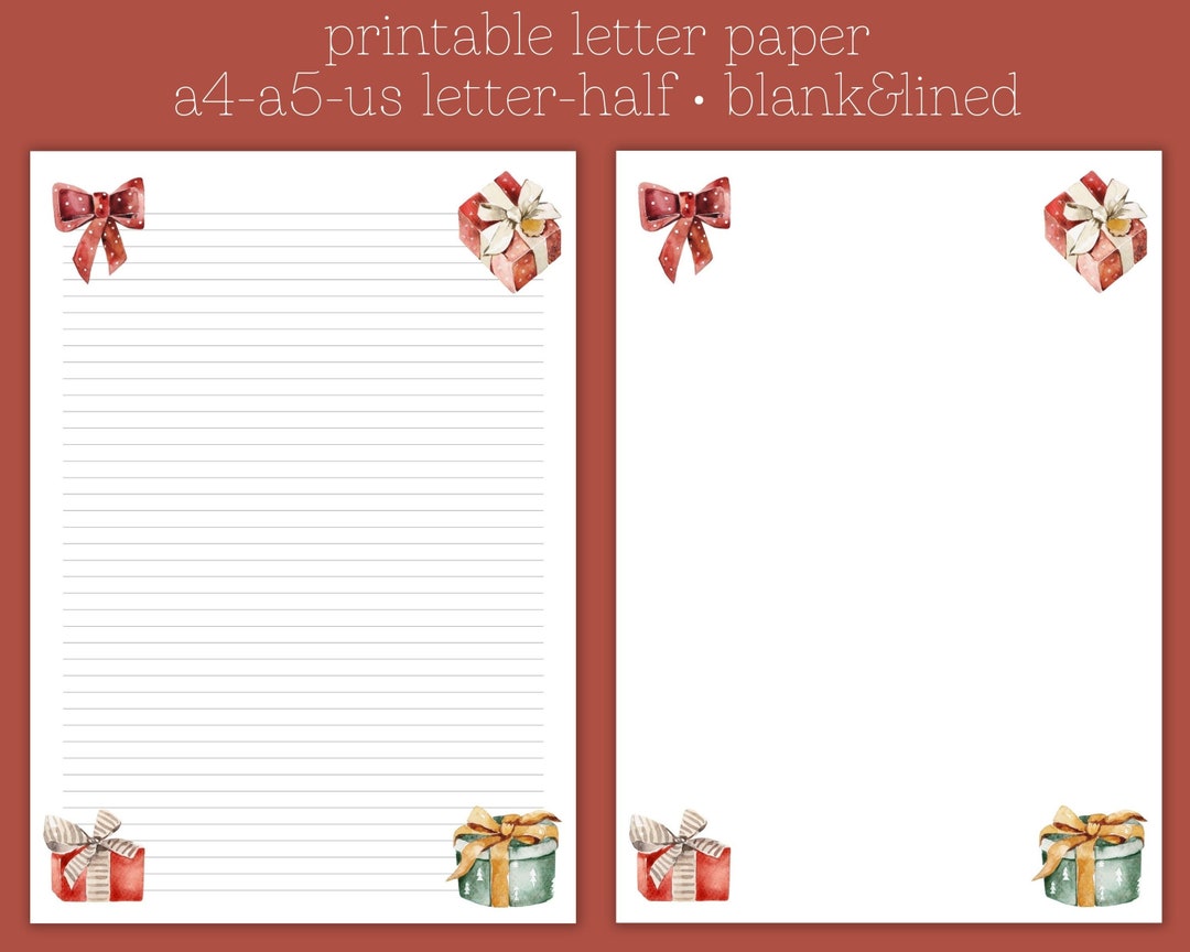 Printable Letter Paper Christmas Letter Christmas Stationary Letter