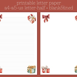Printable letter paper, christmas letter, christmas stationary, letter writing paper, decorative paper, printable stationary