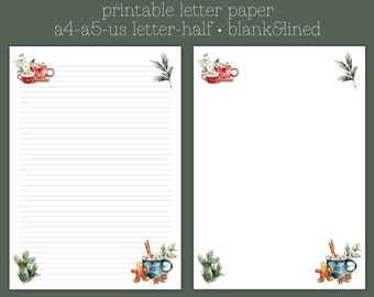 Christmas Letter Writing Paper: Decorative Printable Stationary (Digital Download)