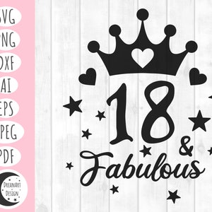 18. Geburtstag svg, 18. Geburtstag, achtzehn Geburtstag svg, Geburtstagssvg, Geburtstag Mädchen svg, Geburtstag Queen svg