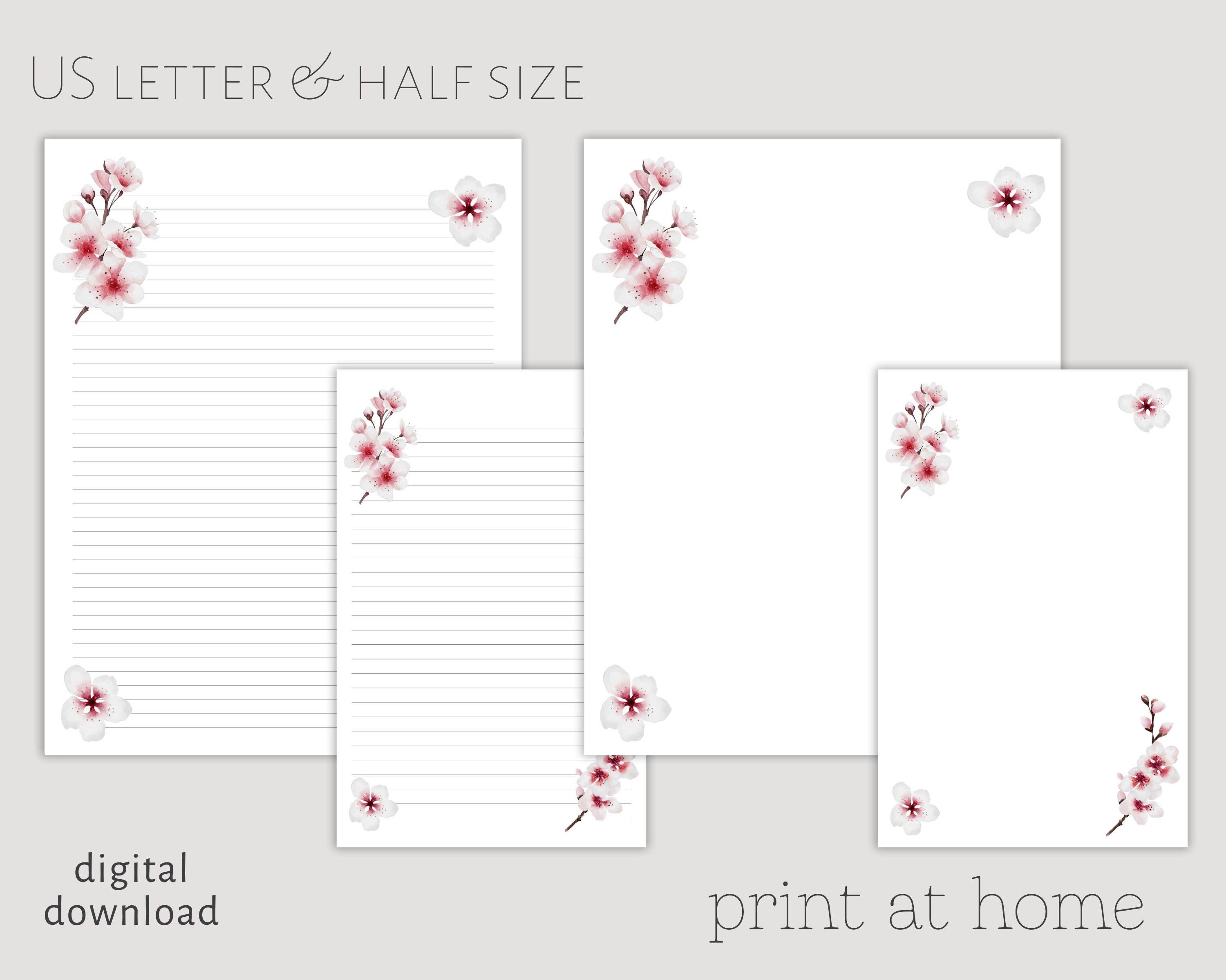 Printable Letter Paper, Letter Writing Paper, Decorative Paper, Pretty  Letter Paper, Printable Stationary, Fancy Letter Paper, Floral Paper 