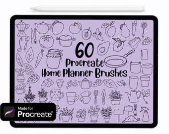 60種類のホームプランナー Procreate ブラシ＆スタンプ（デジタルダウンロード）