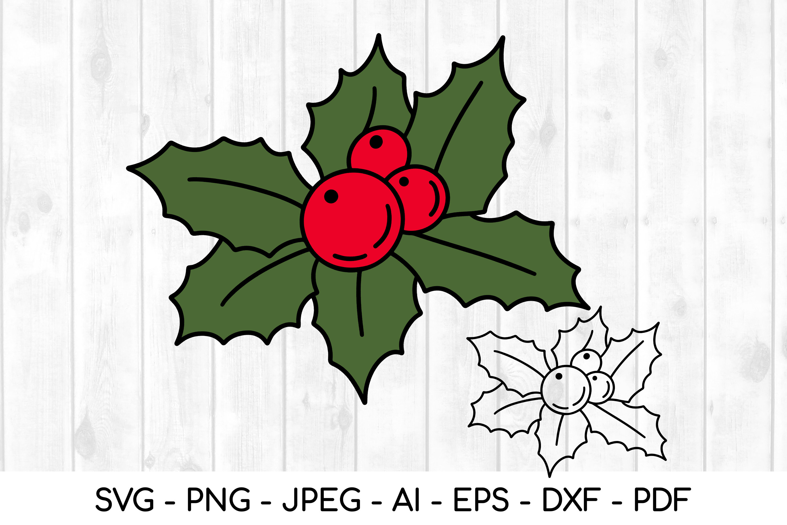 How to draw Christmas holly 