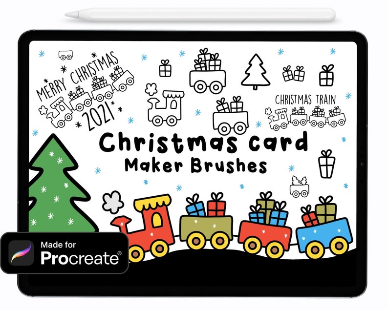 Procreate Christmas Card Maker Brushes: Snowman Stamps (digital ...