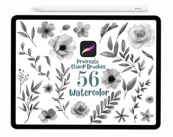 Procreate Aquarell Stempel Pinsel, Procreate Pinsel, Procreate Stempel, Blumen Procreate Pinsel, Procreate Blütenblatt Pinsel