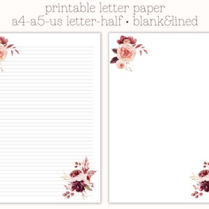 Afdrukbaar briefpapier, briefschrijfpapier, decoratief papier, mooi briefpapier, afdrukbaar stationair, fancy briefpapier, bloemenpapier