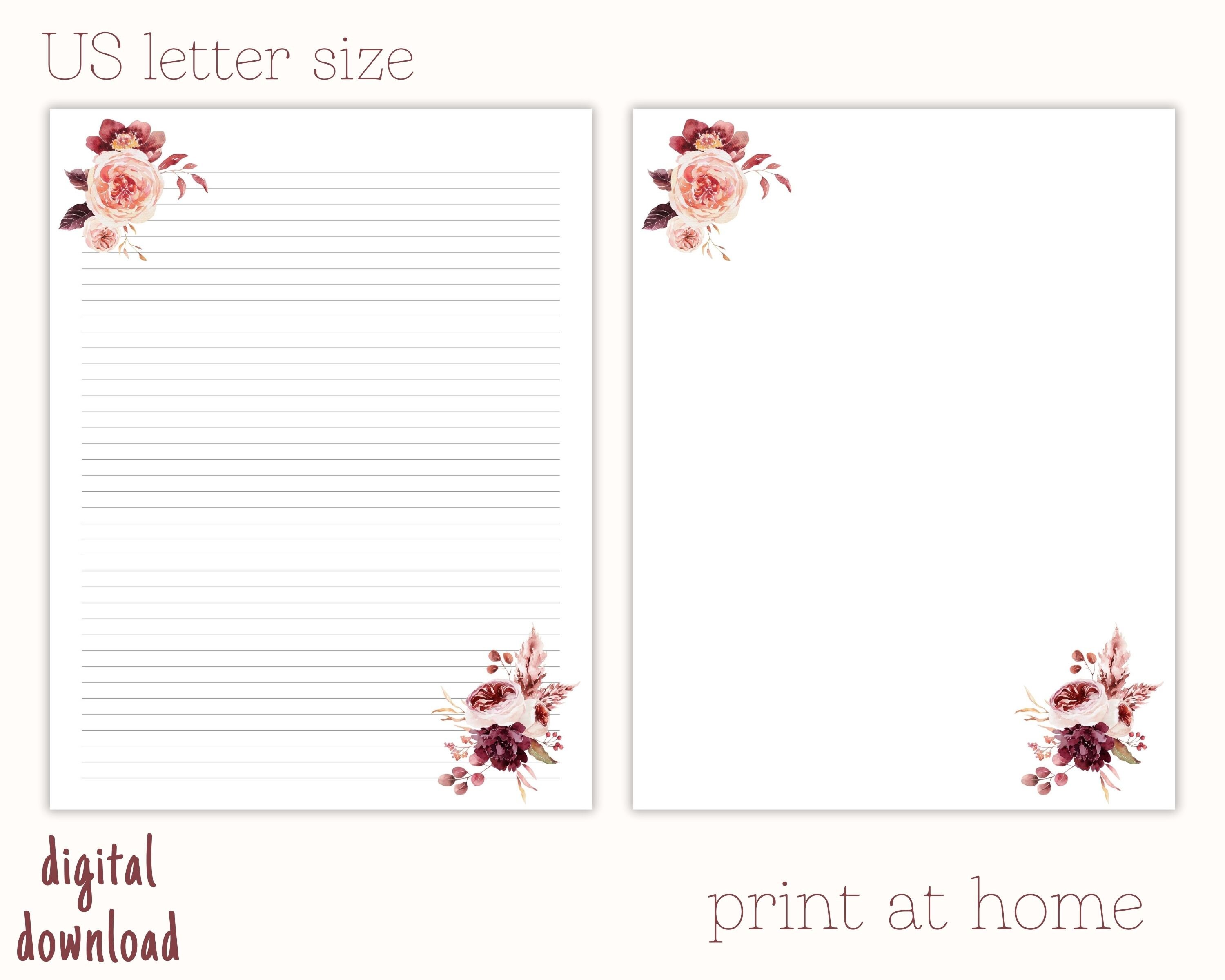 Printable Letter Paper Letter Writing Paper Decorative | Etsy