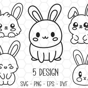 Pâques lapin svg, svg lapin, dessins cricut, svg mignon, printemps svg, svg de Pâques, svg animal, kawaii svg, svg bébé, lapin clipart