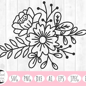 Floral svg, flor svg, flor silvestre svg, primavera svg, corona floral svg, svg floral, diseño floral svg, flores svg archivos, línea flor svg