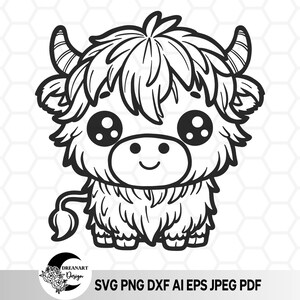 Fichiers svg vache Highland pour cricut, vache Highland svg, clipart vache Highland, vache Highland png, vache Highland, vache svg, clipart vache, vache png
