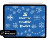Snowflake Procreate Brushes: Winter Illustration Stamps (Digital Download)