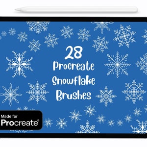 Snowflake Procreate Brushes: Winter Illustration Stamps (Digital Download)