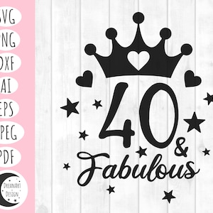 40th birthday svg, 40th birthday, birthday svg, birthday queen svg, cake topper svg, happy birthday svg, birthday decorations