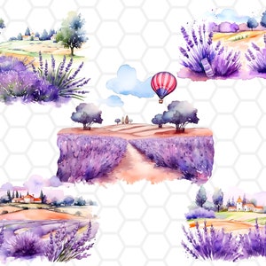 Lavander field png files for sublimation, lavander clipart, lavander field png, lavender clipart, lavender png, lavender watercolor