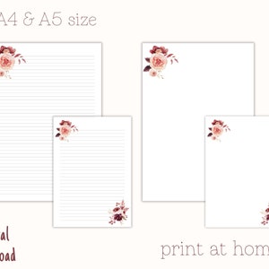Printable Letter Paper, Letter Writing Paper, Decorative Paper, Pretty ...
