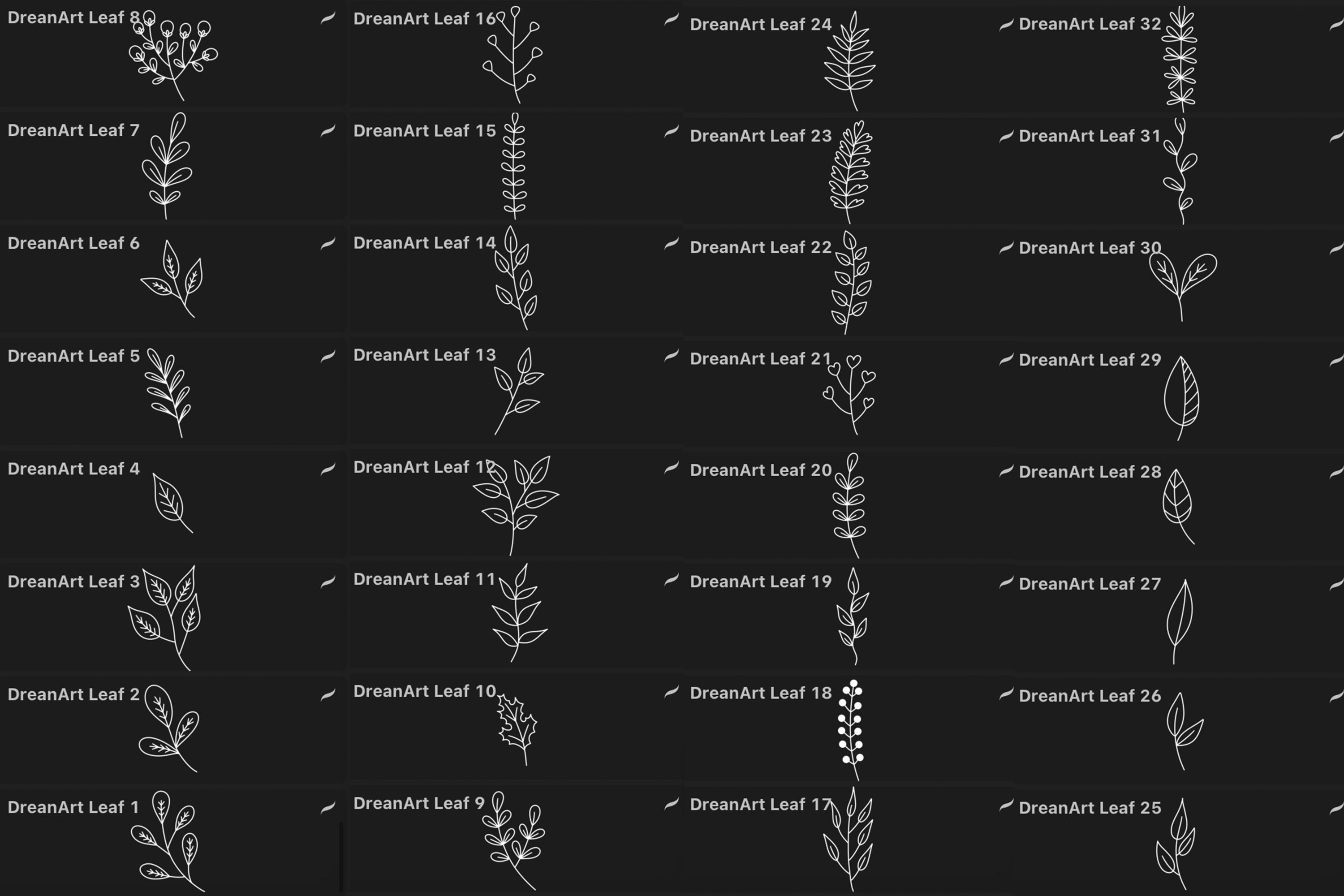 100 Leaf Procreate Brushes: Botanical Stamp Brush Set (digital Download ...