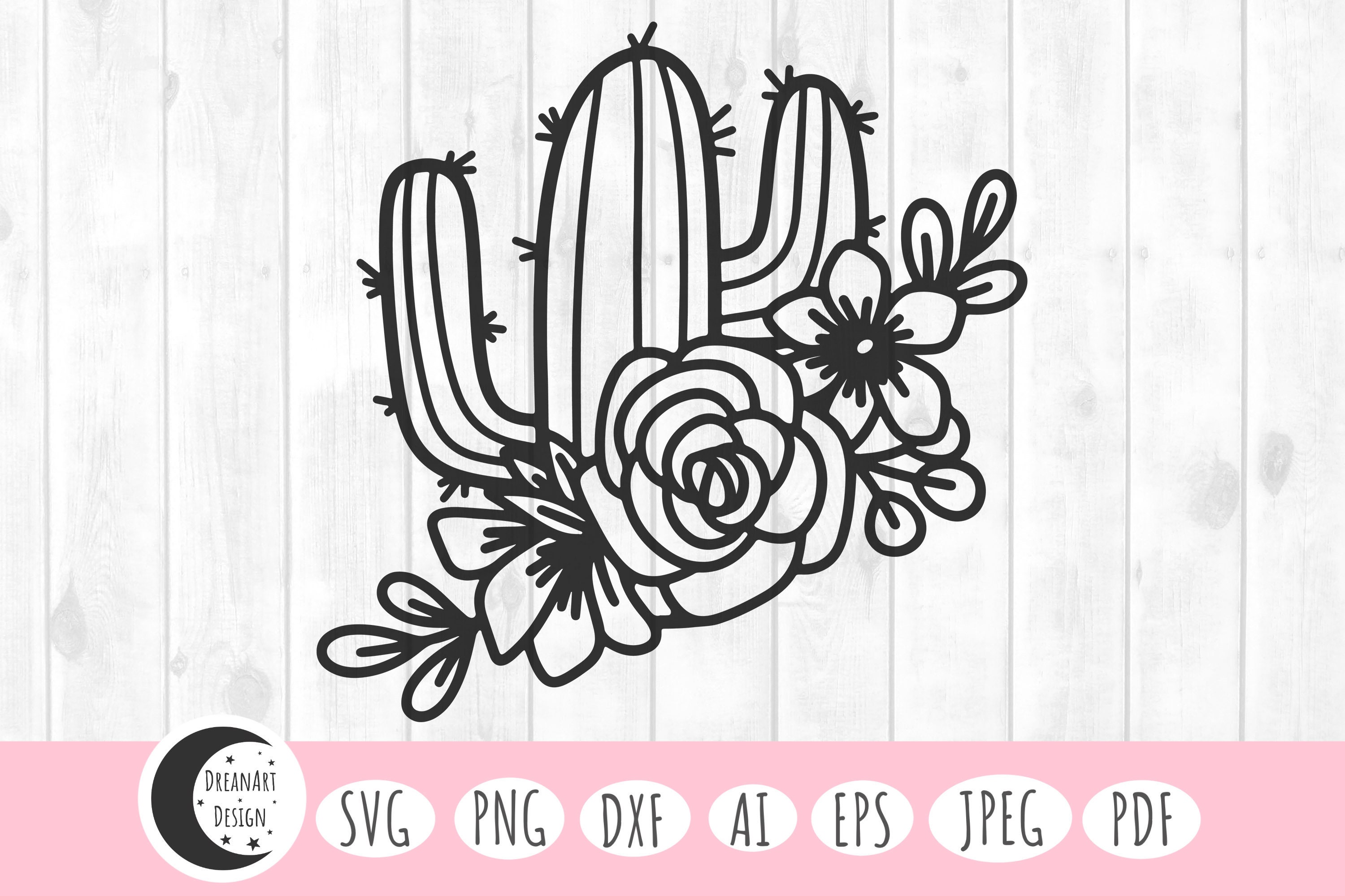 Cactus Svg Cactus Floral Cactus Svg Plant Svg Flower Svg Etsy