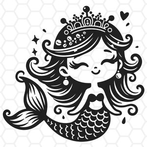 Sirène svg, fichiers coupés sirène, clipart sirène, silhouette sirène, png sirène, fichiers coupés sirène pour cricut et silhouette